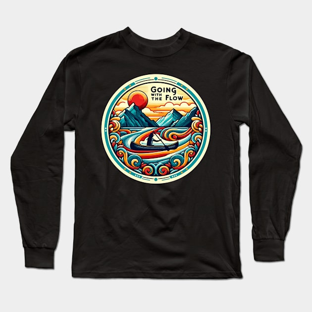 Canoeing, Going with the flow Long Sleeve T-Shirt by Offbeat Outfits